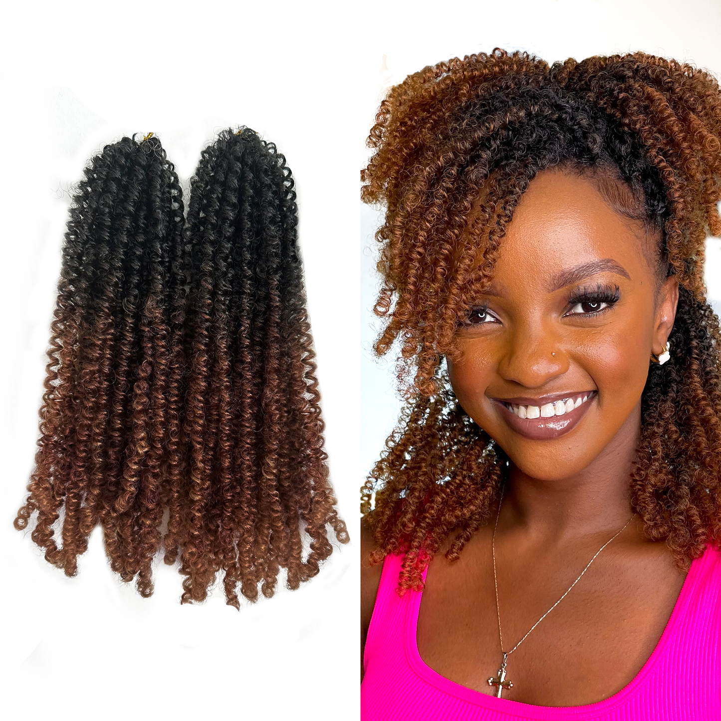 Rembo Yanky Twist Hand Made Crochet Hair 12 inches - Chocolate Brown Ombre