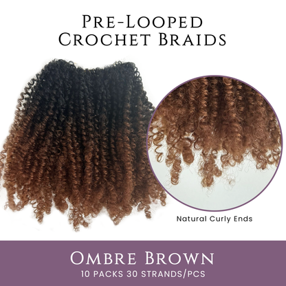Rembo Yanky Twist Hand Made Crochet Hair 12 inches - Chocolate Brown Ombre