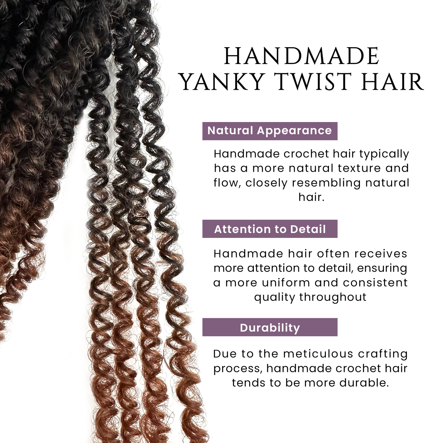 Rembo Yanky Twist Hand Made Crochet Hair 12 inches - Chocolate Brown Ombre